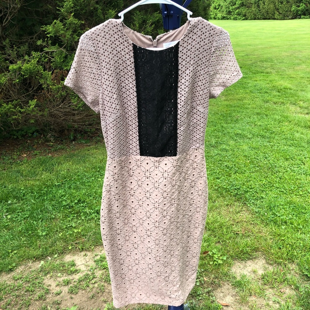 Tan black lace dress size 4